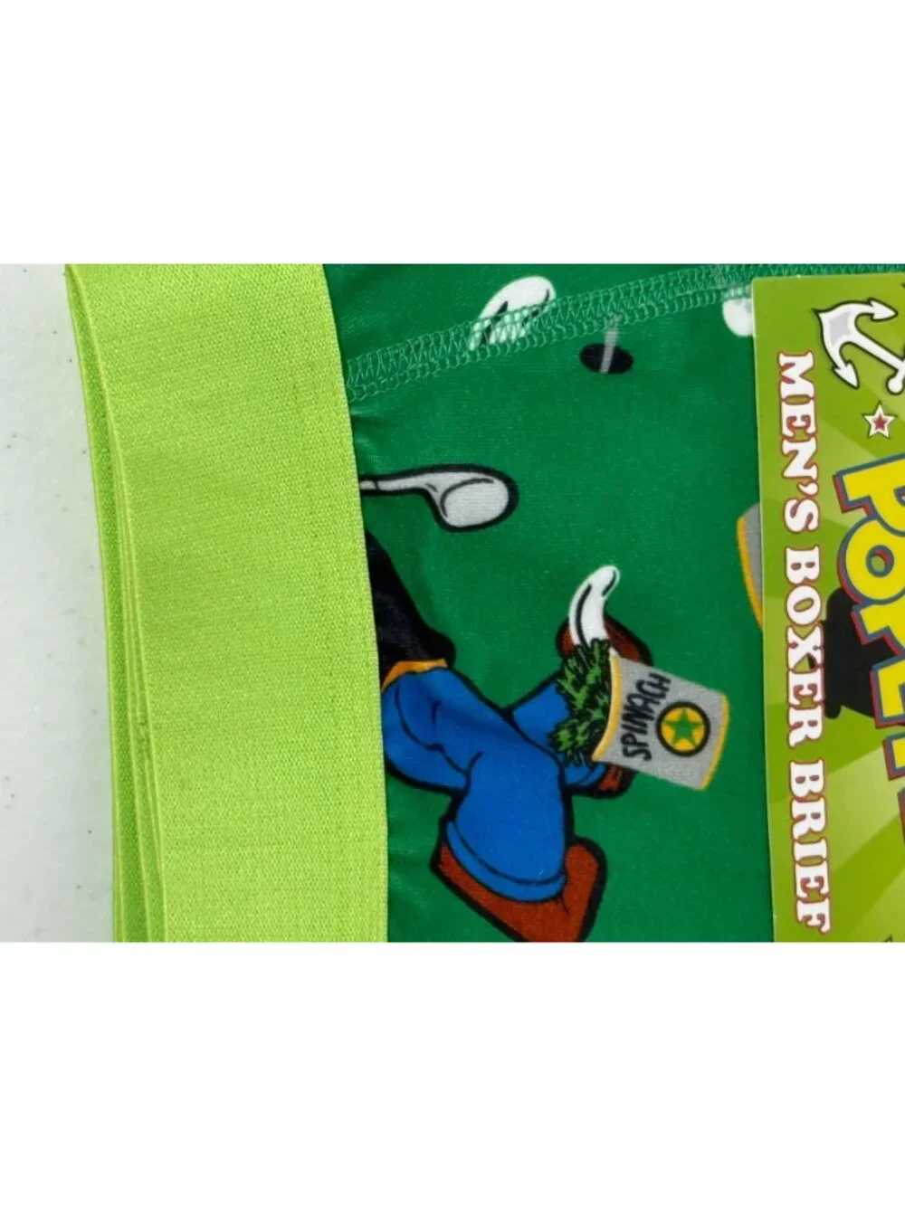 Popeye Men's Boxer Briefs Size L Green Spinach Print NWT